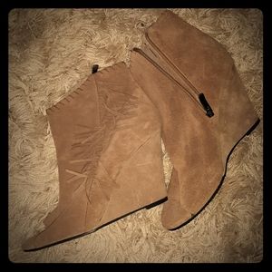 Vince camuto wedged booties